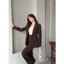 Blazer Takım Elbise Tek Düğme Ceket Pantolon