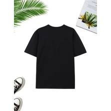 Woodroffe Kadın Geometrik Ay&güneş Baskılı T-Shirt Oversize Salaş
