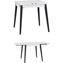 Vilinze Avanos Ahşap Katlanır Kanatlı Mdf Mutfak MASASI - 70 x 70+70 (70 x 140)  cm
