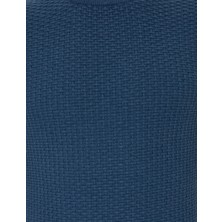 Pierre Cardin Erkek İndigo Melanj Slim Fit Bisiklet Yaka Triko Kazak 50248536-VR155