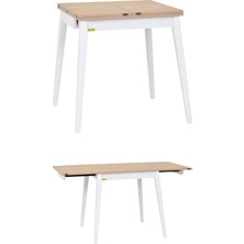 Vilinze Avanos Ahşap Katlanır Kanatlı Mdf Mutfak MASASI - 70 x 70+70 (70 x 140)  cm