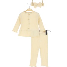 Crassi Kız Bebek Takım Bandanalı Düğmeli