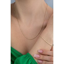 Fiyonk Kuyumculuk 14 Ayar Altın Perla Set ( Kolye-Bileklik)