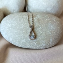 Swarovski Zirconia Sonsuzluk Kadın Kolye 925K Gerçek Gümüş