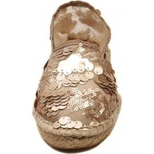 Espadrilles Alparga 3r Altın Rengi Hasır Düz Taban Kadın Ayakkabı