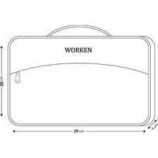 Worken 15.6" Askılı Laptop Evrak ve Macbook Çantası 39X30X4 Cm.düz Desen Vegan Deri Lila