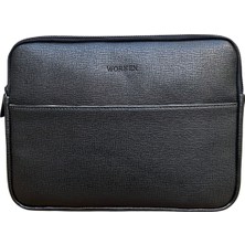 Worken 13 - 14 Inç Cepli Ipad Tablet Kılıfı, Macbook Air-Pro, Galaxy, Lenovo, Düz Siyah