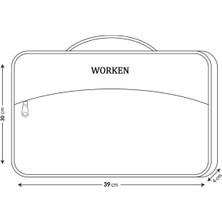 Worken " 15,6 - 16 Inç Laptop Çantası, Otantik, Evrak Macbook Çantası, 39x30x4 Cm. Vegan Deri Bordo