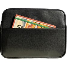 Worken 11 inç Tablet Kılıfı, Deri Cep Detaylı Ipad Kılıf Macbook Air-Pro Kılıf, Galaxy, Lenovo, Düz Siyah