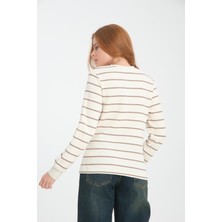 Kadın Çizgili Sweatshirt - Rahat ve Şık Tasarım