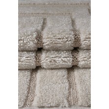 Simerev Halı Bukle Dokuma Yumuşak Halı Salon Oturma Odası Mutfak Yatak Odası Yolluk Kilim Krem Bej
