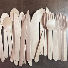 Venoar Ahşap Piknik Çatal Bıçak Kaşık Takımı 
100 Adet