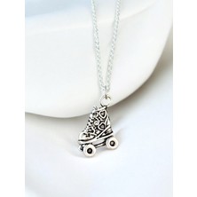 Alaja Silver Paten Patenci 3 Boyutlu  İşlemeli Parlak Tasarım 925 Ayar Gümüş Kolye