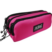 Jacbag Üç Bölmeli Çocuk ve Yetişkin Kalem Çantası - Pembe - Kadın/kız Çocuk