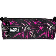 Jacbag Pembe Geometrik Kız Çocuk Tek Bölmeli Üçgen Okul ve Ofis Kalem Kutusu