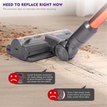 Dyson V7 V10 V11 V15 Elektrikli Süpürge Aksesuarları 100W Doğrudan Tahrikli Emiş Başlığı Konnektör Adaptörü + V-Top Tekerlek (Yurt Dışından)
