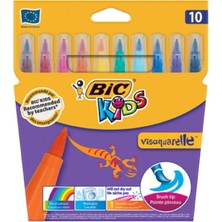 BIC Kids Visaquarelle Fırça Uçlu Keçeli Boya Kalemi 10 Renk