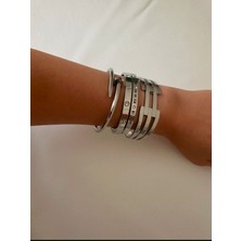 Jern Jewelry Kaburga Model Çelik Kelepçe Bileklik