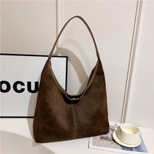 Home Kadın Çantaları Sınır Ötesi Yeni Sonbahar ve Kış Moda Çantalar Büyük Kapasiteli Çok Yönlü Omuz Çantası Retro Buzlu Kova Çantası (Yurt Dışından)