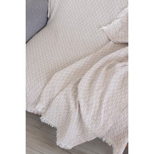 Kamdu Zikzakdesen 170 x 210  cm  Pamuklu Koltuk Örtüsü, Çekyat Örtüsü, Çok Amaçlı Pike