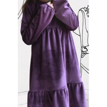 Angel&Co. Kız Çocuk Modest Pamuk Kadife Midi Elbise