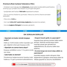 Arvepa Su Arıtma Cihazı Coconut Premium Post Carbon Tatlandırıcı Filtre 10 Adet