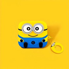 Kılıf Benim Airpods 4.Nesil Uyumlu Kılıf Gözlük Minion Sevimli Figürlü Silikon Kılıf