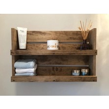 Eliosa Banyo Rafı 2 Raflı Havlu Rafı Duvar Rafı (WDN-238)