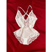 Elegance Ekru Dantel Bodysuit