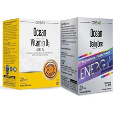 Orzax Ocean Vitamin D3 600 Lu Sprey 20 Ml+ Ocean Daily One Energy 30 Tablet