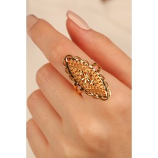 ÇGK KUYUMCULUK  Yaldızlı Hint Model Altın Yüzük CGKYZK0285