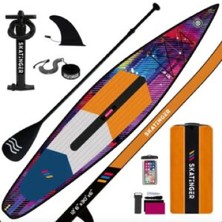 Skatinger Cmyk Yarış Paddle Board Racing Sup Board 380 cm x 76 x 15 Race Şişme Sörf Tahtası Hız Amaçlı Yarış Board