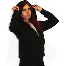 Numb Original Siyah Fermuarlı Hoodie