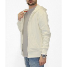 Numb Original Krem Fermuarlı Hoodie