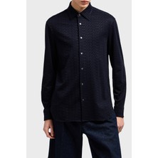 Emporio Armani Regular Fit Tümü Logolu Gömlek Erkek Gömlek EM001537 AF10017 FB229