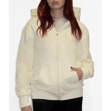 Numb Original Krem Fermuarlı Hoodie
