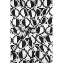 Geometrik Desenli Dijital Baskılı Şifon Saten Kumaş / En 1,50  cm  - Elbise , Perde ve Kırlent