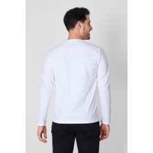 ADAM BOXES Düğmeli Bisiklet Yaka Uzun Kollu T-shirt NP-Collargo - Ekru