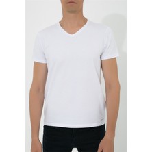 ADAM BOXES V Yaka T-shirt N-Simplo - Beyaz