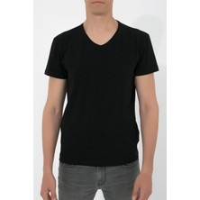 ADAM BOXES V Yaka T-shirt N-Simplo - Siyah