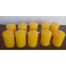 Ipek Hobi  Sarı Kütük Mum 6x3 cm 10 Adet