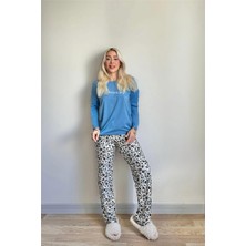 Dream Big Desenli Bambu Uzun Kol Kadın Pijama Takımı