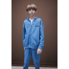 DeFacto Erkek Çocuk Baskılı Kapüşonlu Fermuarlı Sweatshirt D8536A825SP