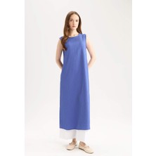 DeFacto Basic Gofre Dokulu Midi Elbise E1822AX25SP