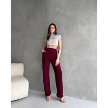 Paw Garage Kadın Lunor Beli Cırtlı Palazzo Pantolon, Likralı Yüksek Bel Pantolon