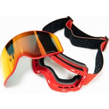 Mamamila Profesyonel Kayak / Snowboard Gözlüğü Mıknatıslı Kırmızı Model