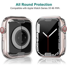 Novatis Apple Watch 10 46MM Uyumlu Kasa Koruyucu Şeffaf Silikon Hd Ekran Koruyucu