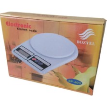 Bozyel SF-400 Elektronik Mutfak Tartısı - Dijital Ekranlı Tartı - Hasas Terazi -Beyaz