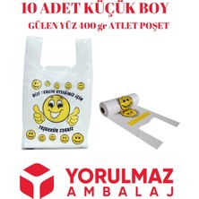 10 Adet Küçük Boy Gülen Yüz Rulo Atlet Poşet 400 gr