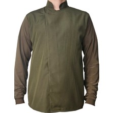 Aşçı Ceketi Likralı Kol Unisex Çıtçıtlı Uzun Kollu Chef Aşçı Mutfak Ceket